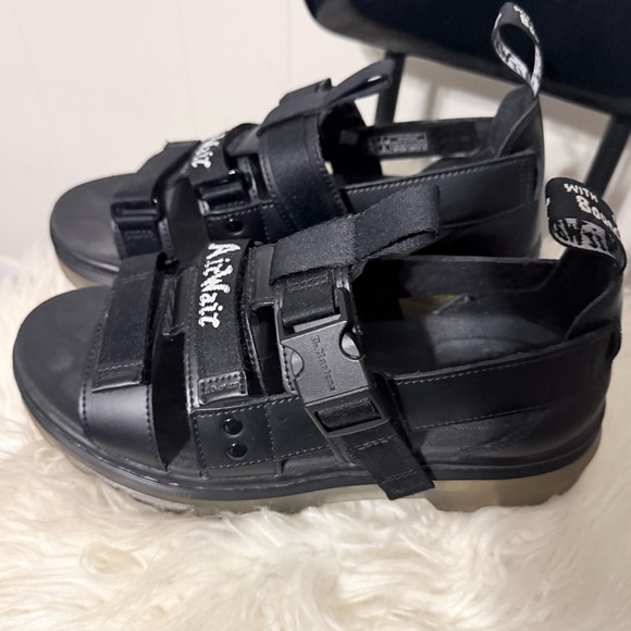 Dr. Martens Black Adjustable Strap Sandals - Picture 2 of 11